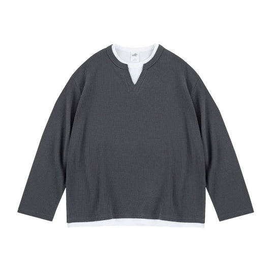 Layernotch Waffle Long Sleeve Tee - Notkicks