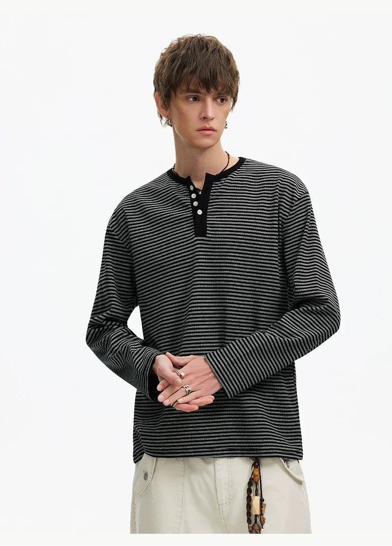Stripe Henley Lounge Tee - Notkicks