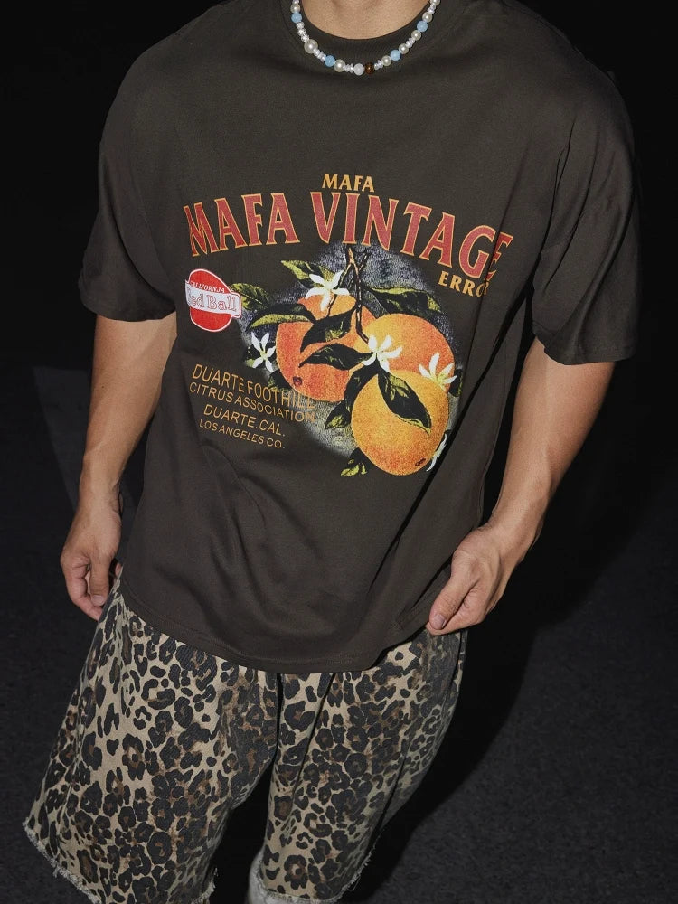 Graphic T-Shirt with Orange Fruit Print - Notkicks