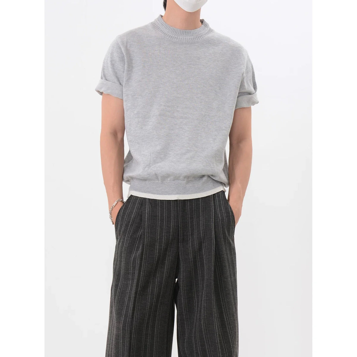 Heather Mock Knit Tee - Notkicks