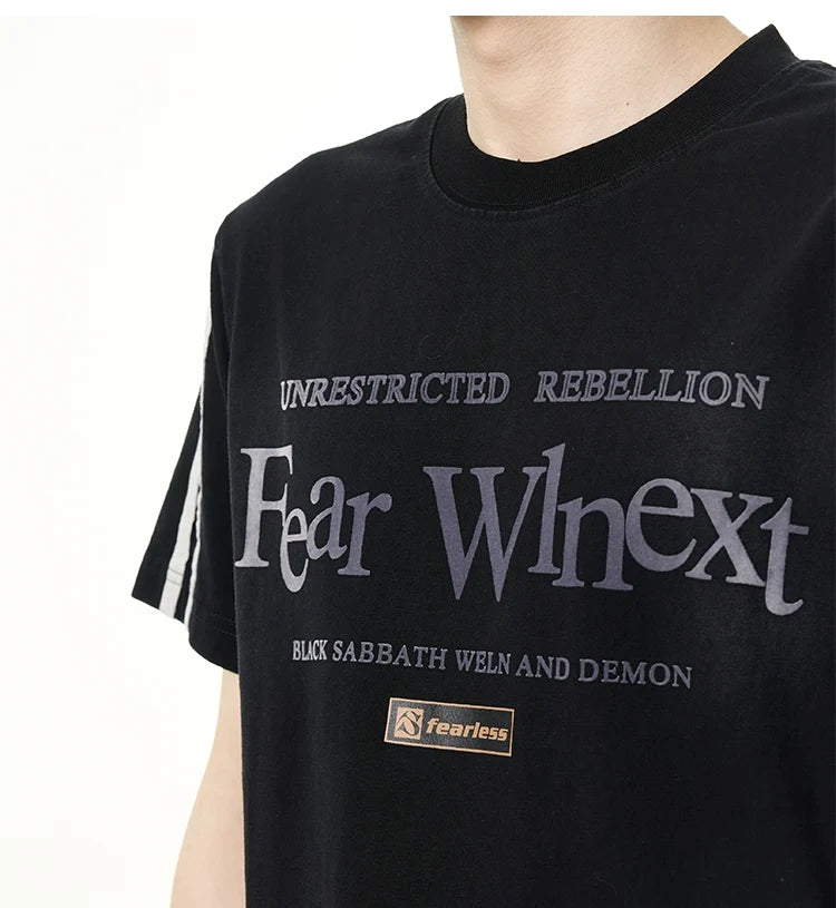 Sporty Sleeves Graphic Oversized T-Shirt - Notkicks