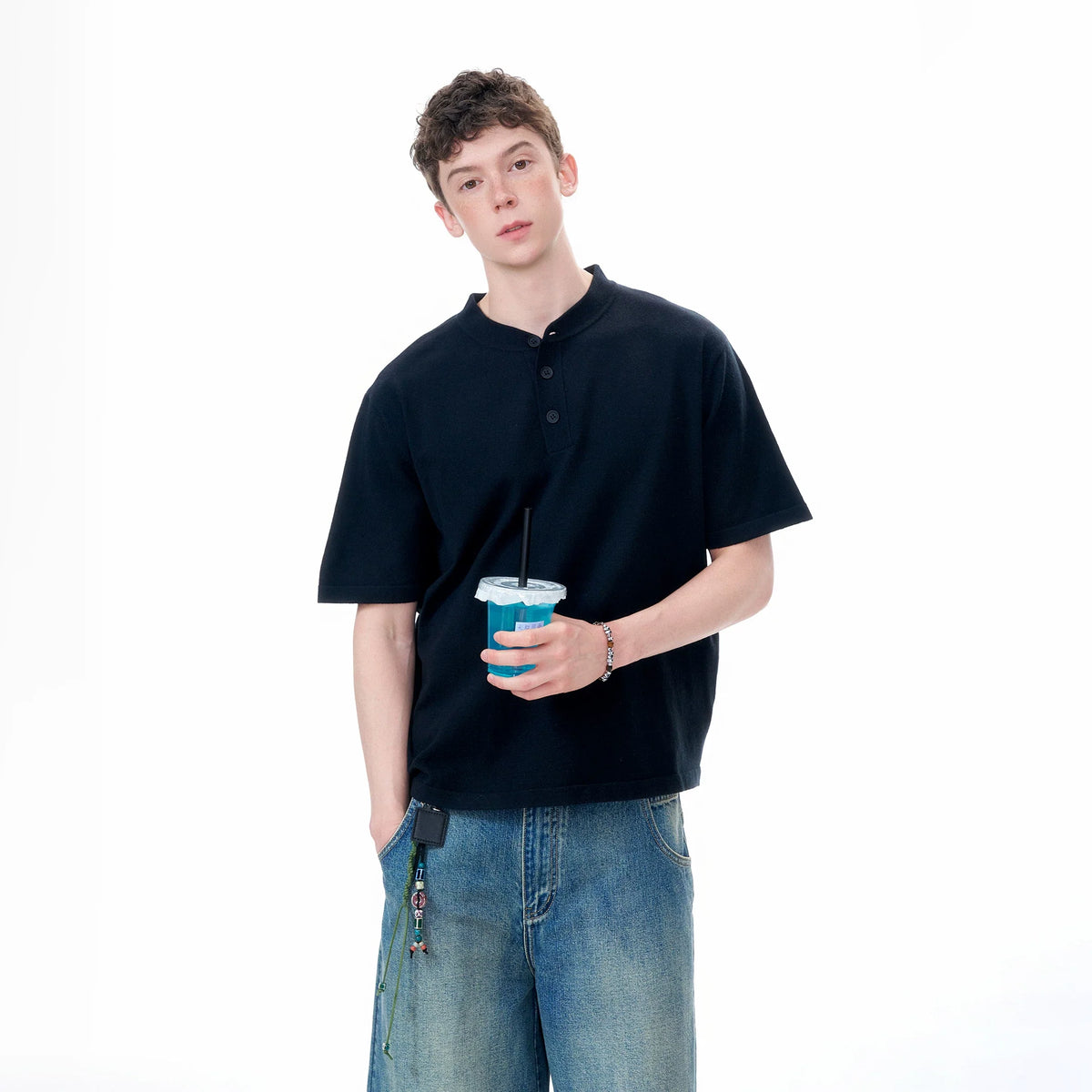 Cloudline Short-Sleeve Henley Tee - Notkicks