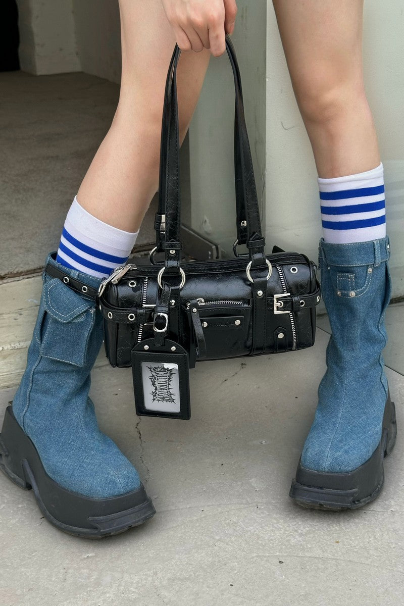 Y2K Biker Baguette Bag - Notkicks