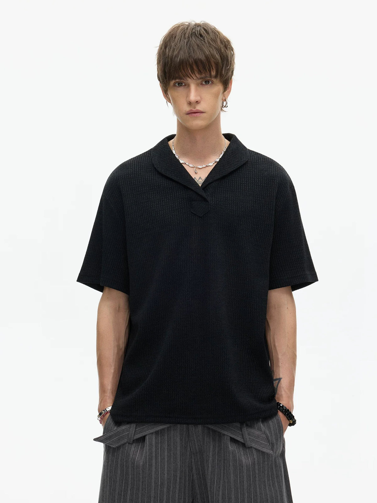 Slate Ridge Shawl Collar Knit Tee - Notkicks