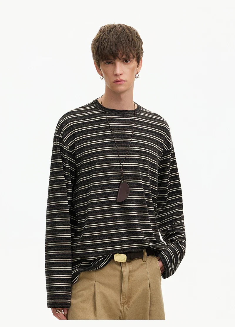 Strata Stripe Long‑Sleeve Tee - Notkicks