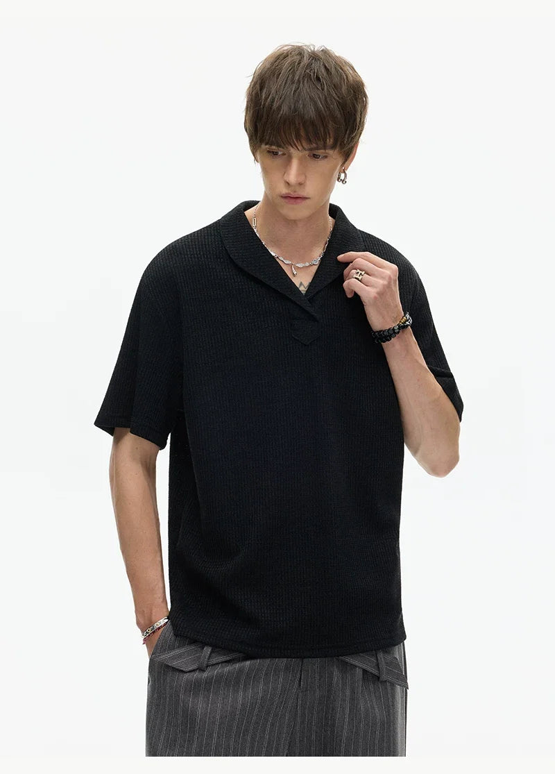 Slate Ridge Shawl Collar Knit Tee - Notkicks