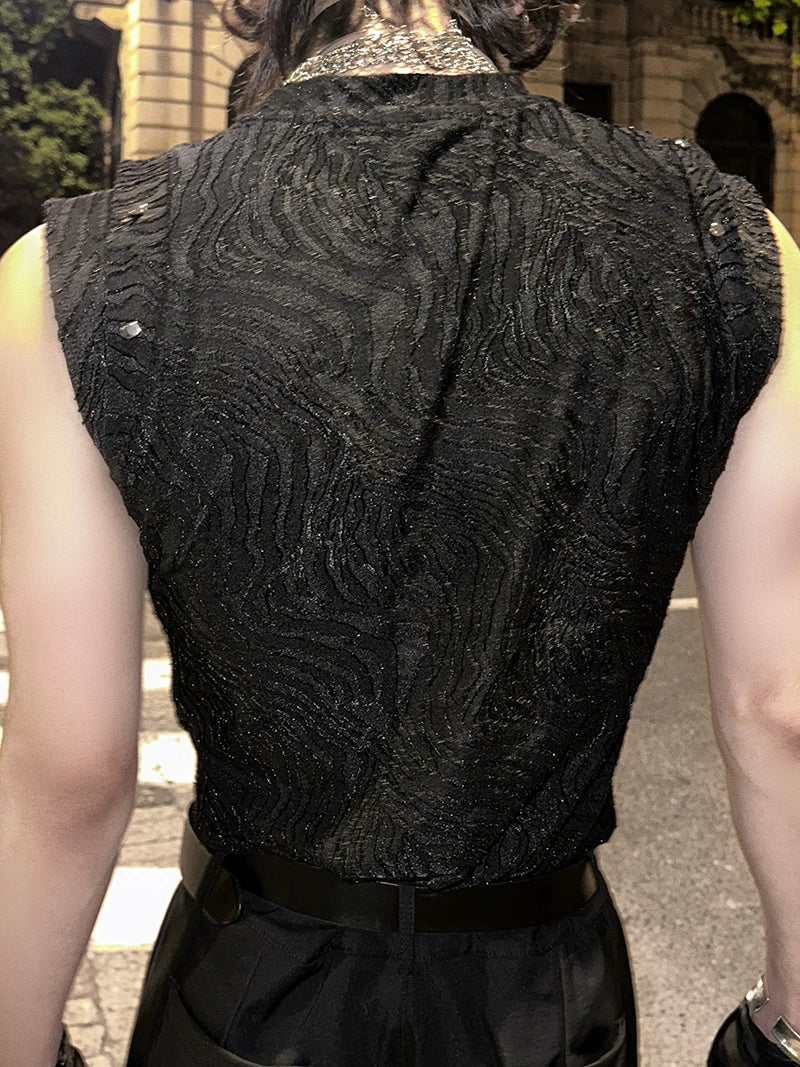 Nocturne Ripple Textured Sleeveless Top - Notkicks