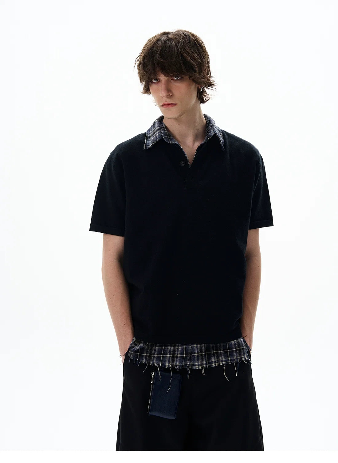 Short Sleeve Henley Shirt with Button Placket - Notkicks