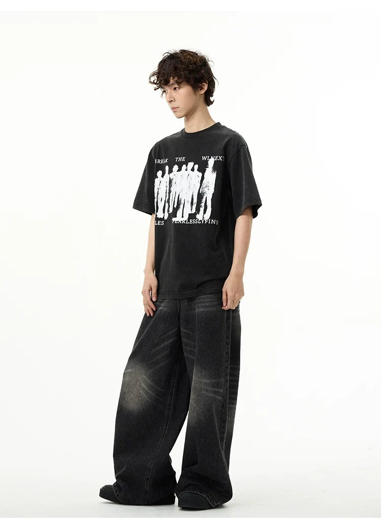 Artistic Graphic Print Oversized T-Shirt - Notkicks