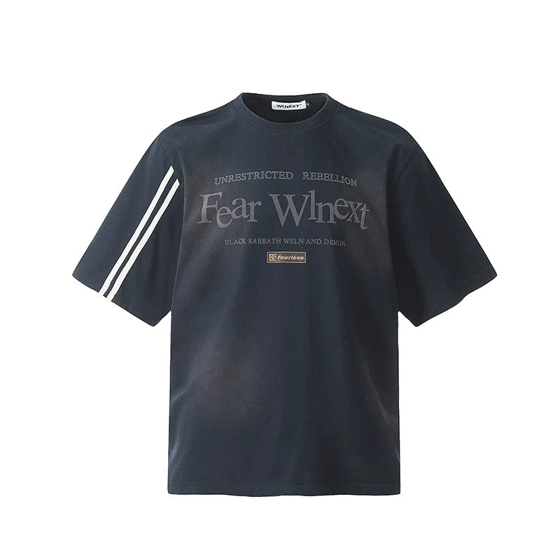 Sporty Sleeves Graphic Oversized T-Shirt - Notkicks