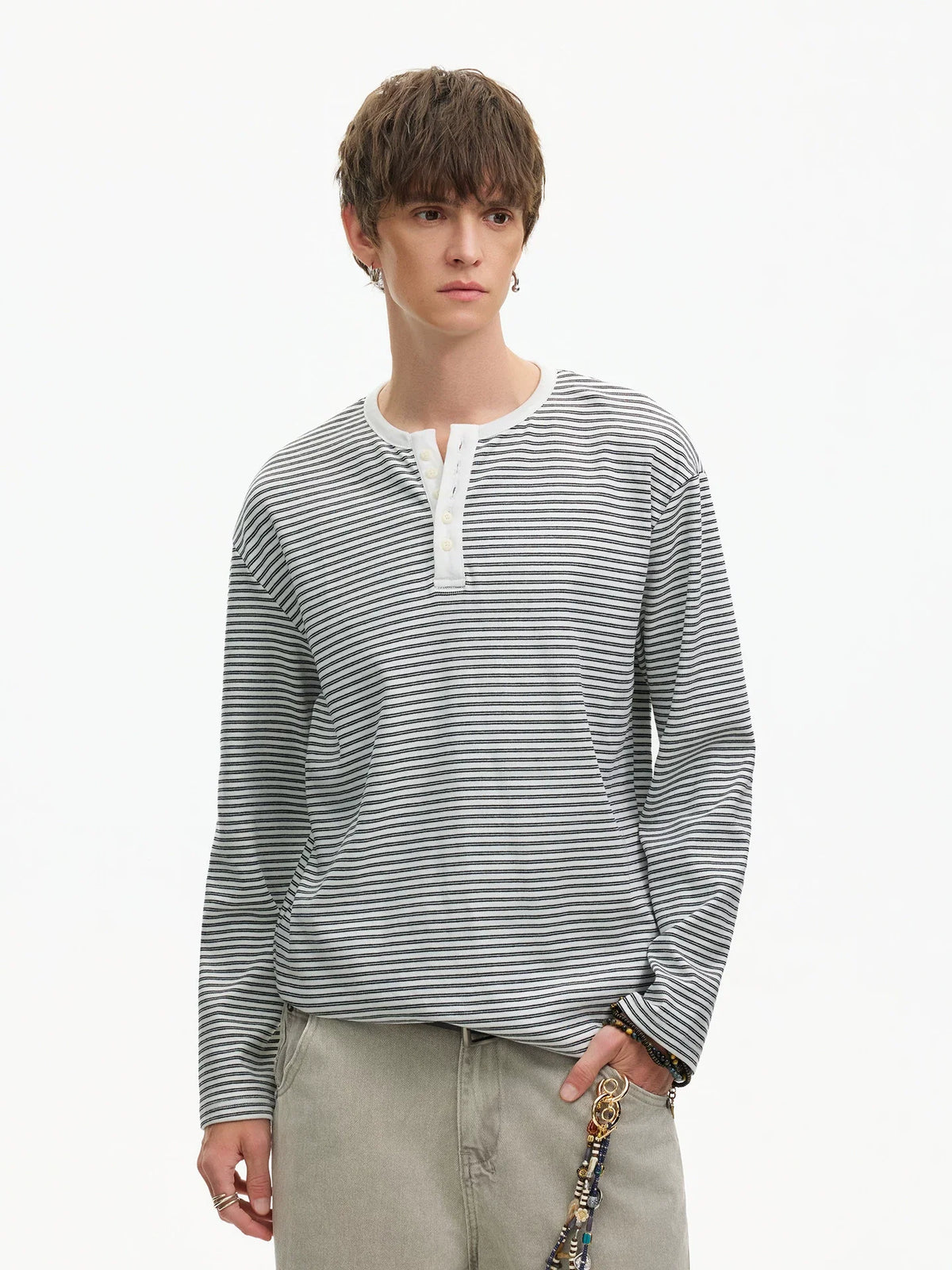 Stripe Henley Lounge Tee - Notkicks