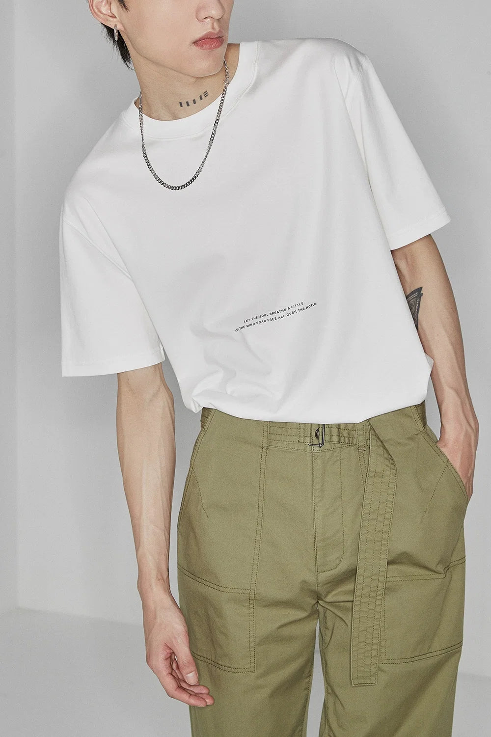 Color Block Letter Print Standard Tee - Notkicks