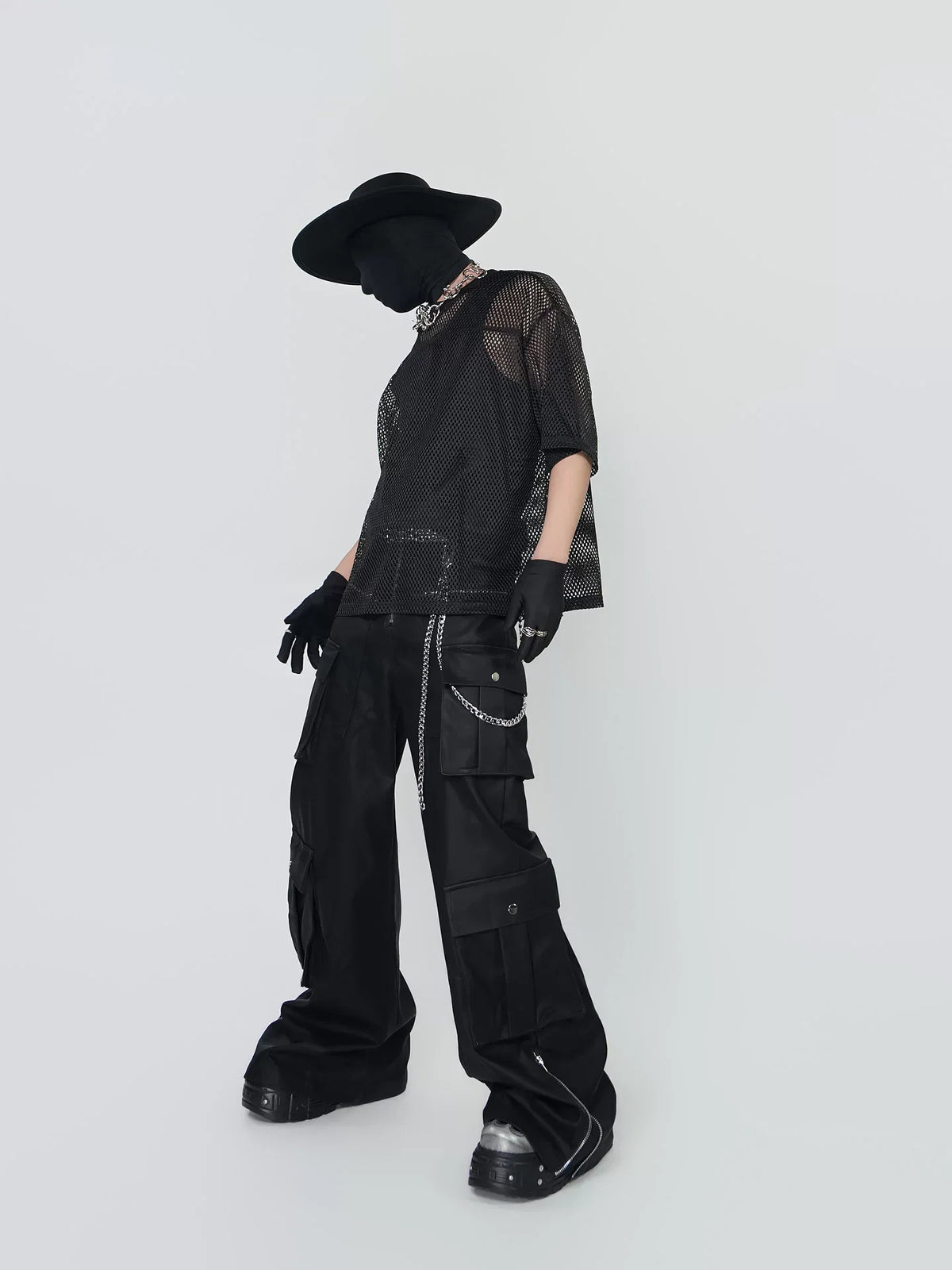 Noir Grid Signal Mesh Tee - Notkicks