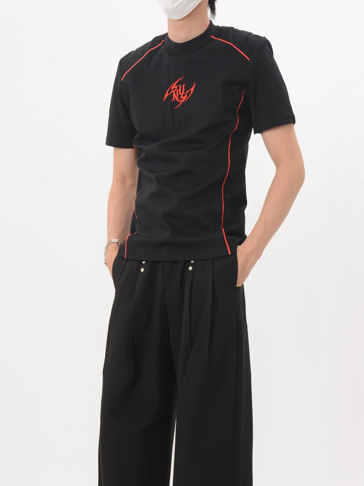 Crimson Circuit Fitted Tee - Notkicks