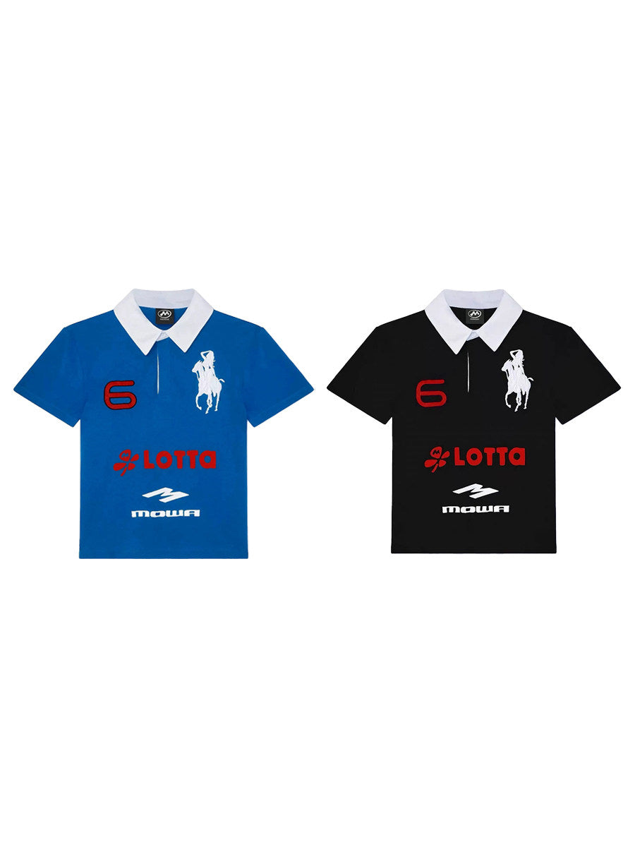 Men's Angel Horse Embroidery Short-Sleeve Polo Shirt - Notkicks
