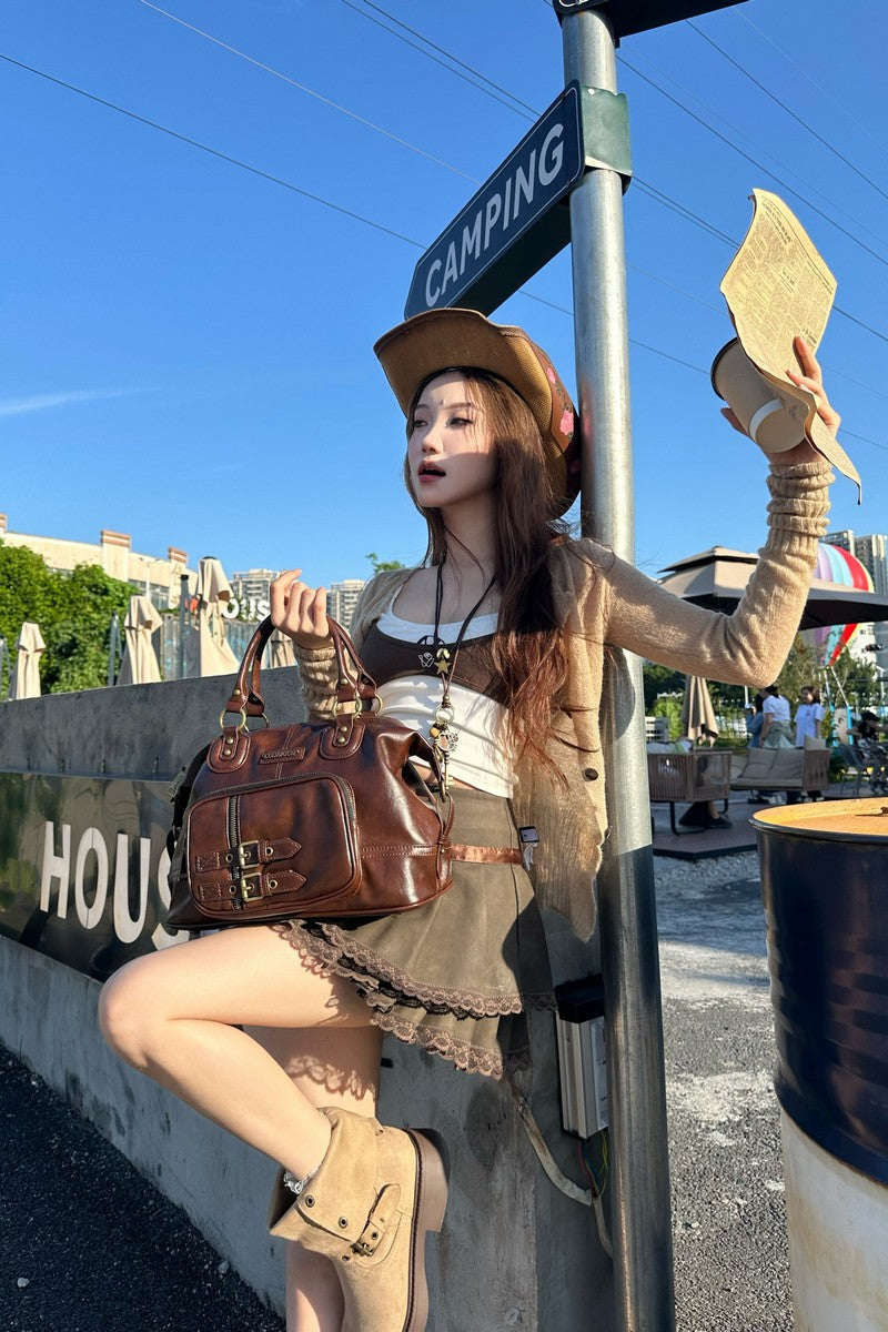 Convertible Waxed Leather Tote - Notkicks