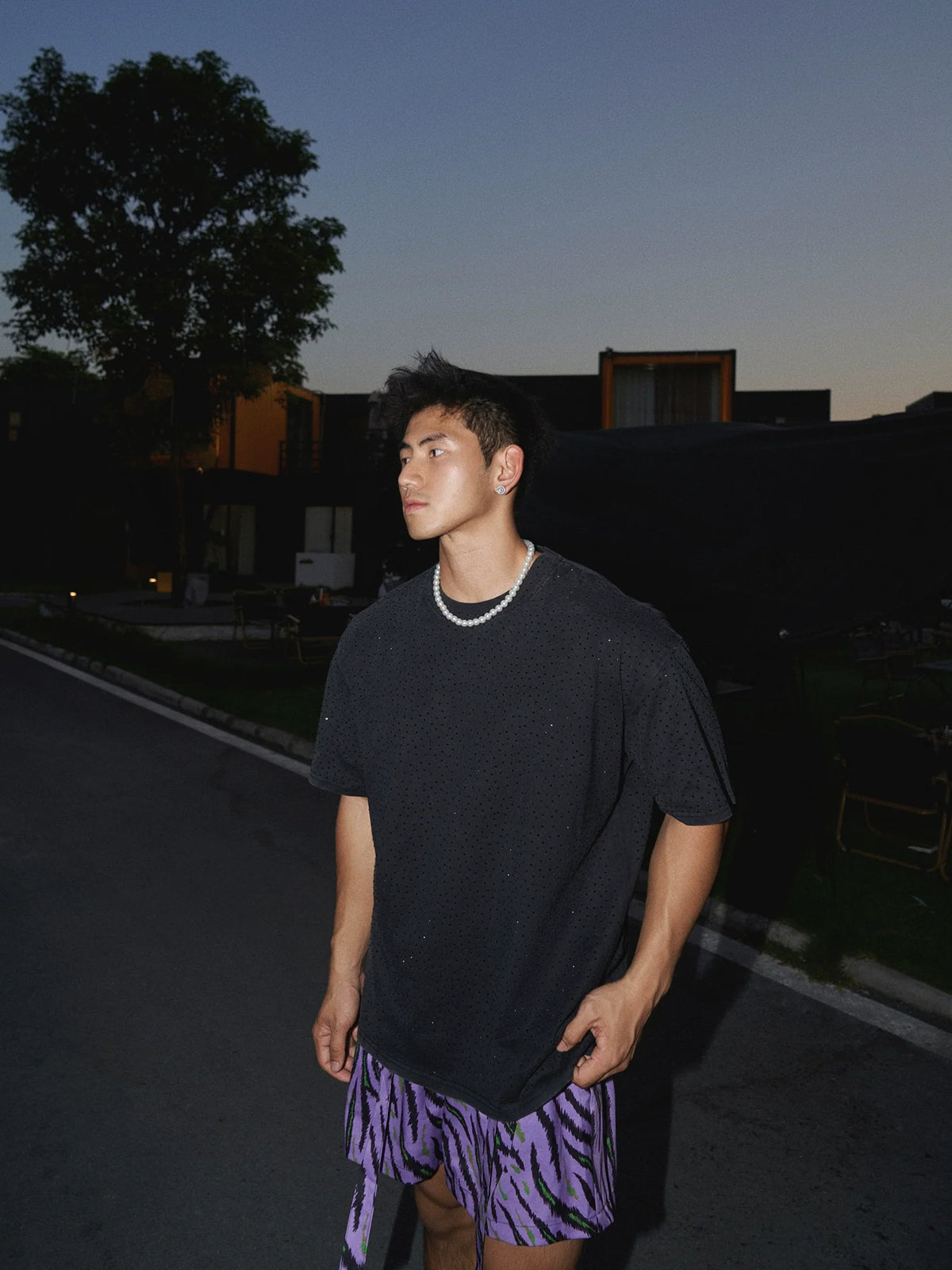Oversized Rhinestone T-Shirt - Notkicks