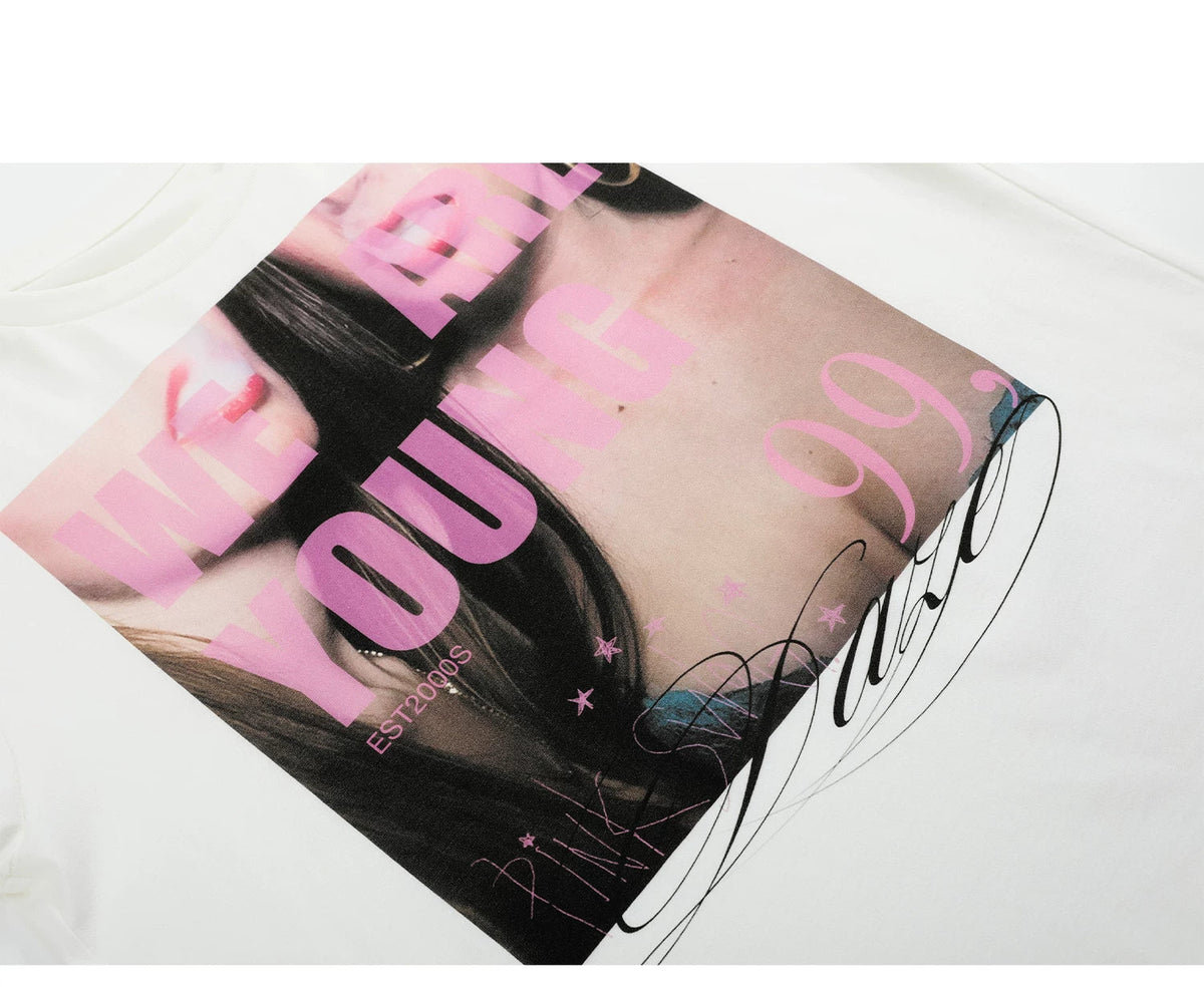 We Are Young Pink Graphic Tee - Notkicks