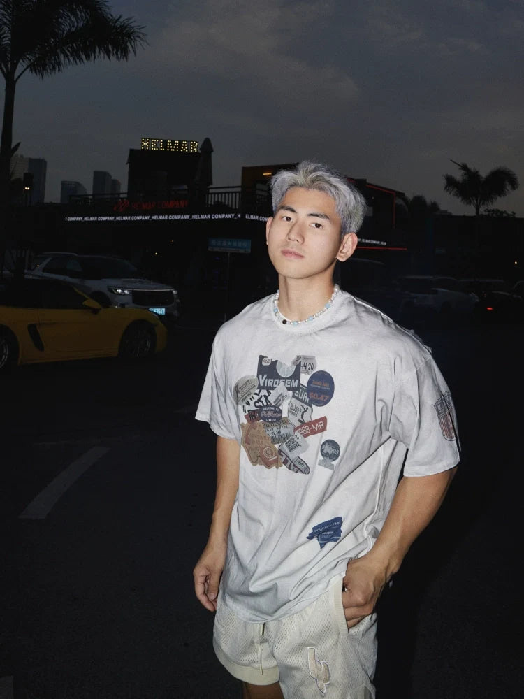 Vintage Badge Graphic White Tee - Notkicks