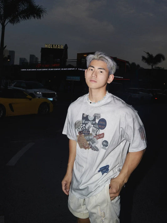 Vintage Badge Graphic White Tee - Notkicks