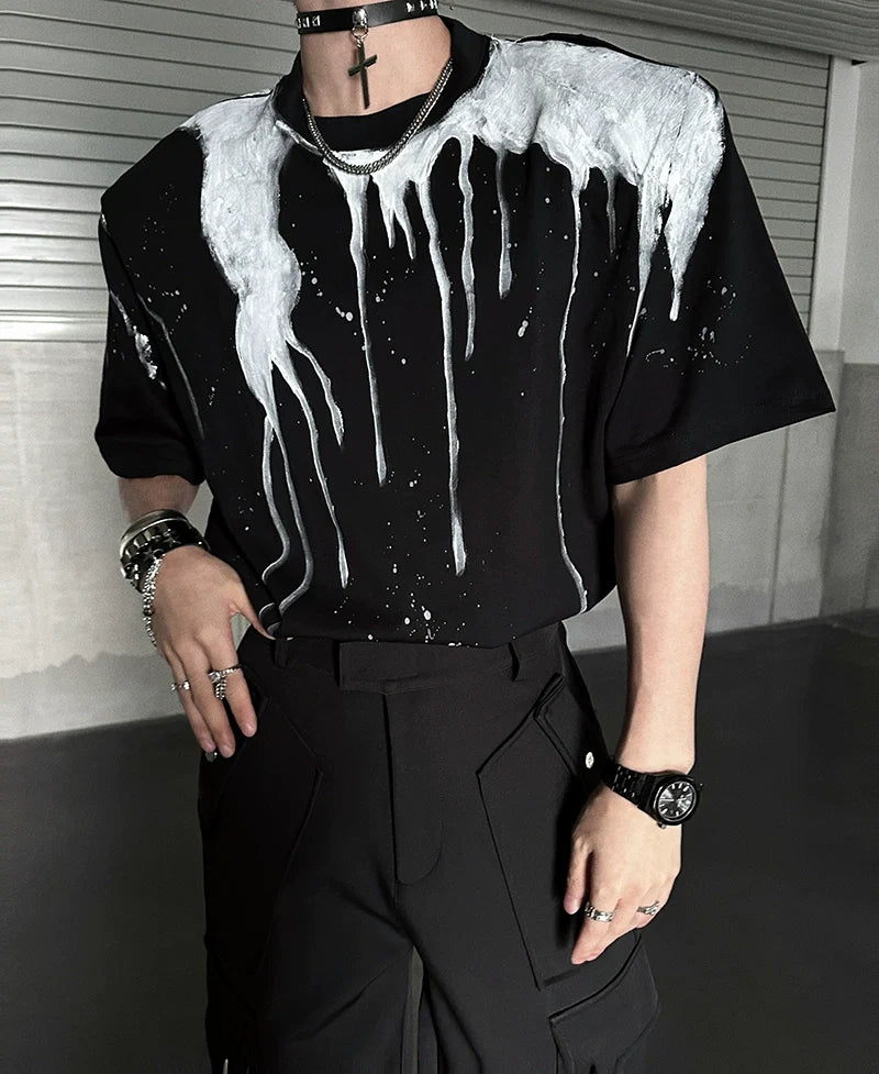 Drip Print Oversized T-Shirt - Notkicks