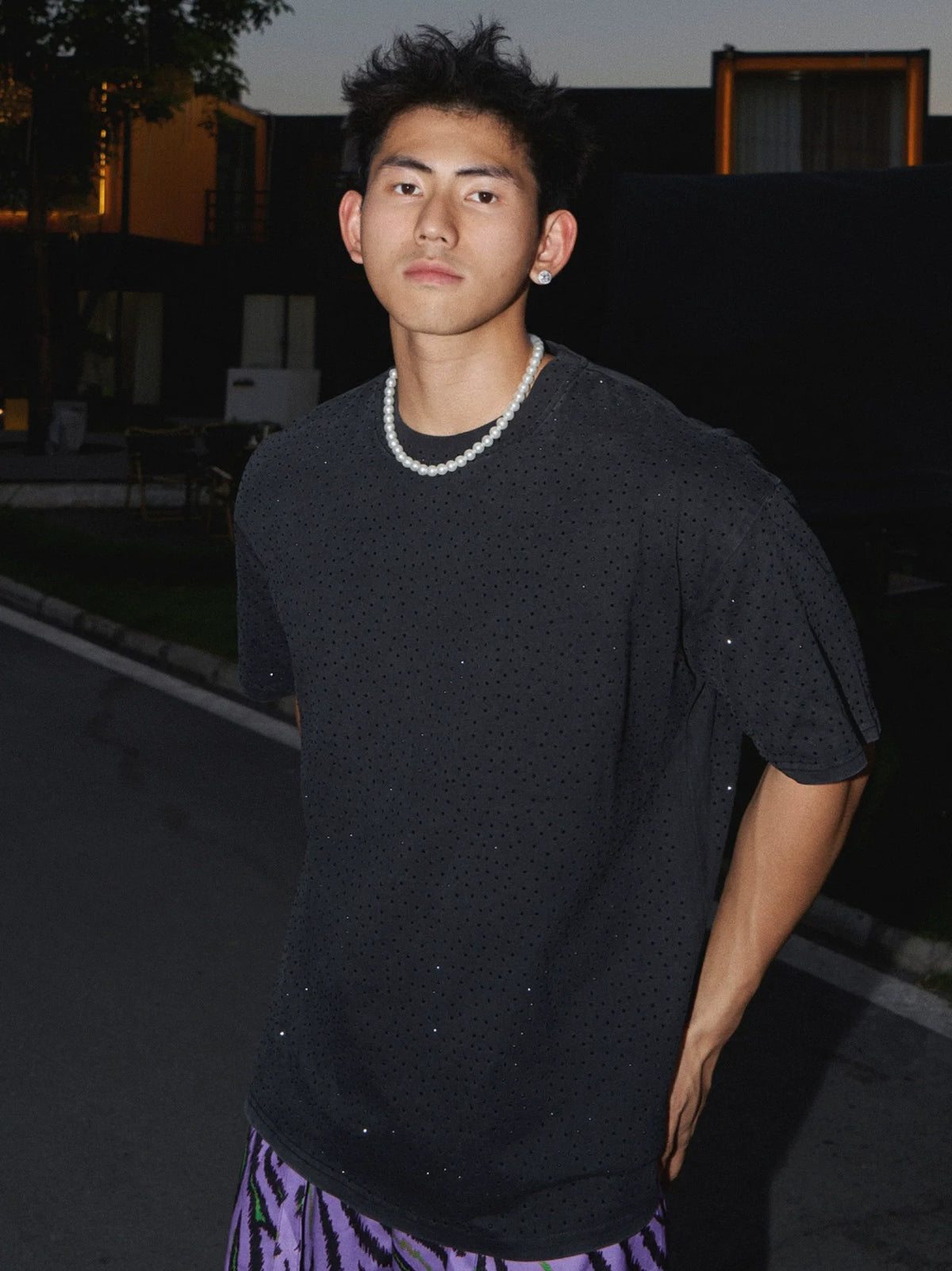 Oversized Rhinestone T-Shirt - Notkicks