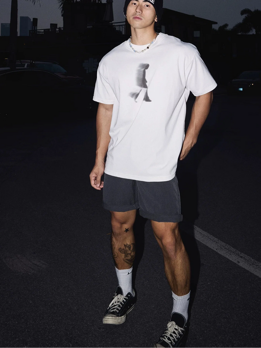 Blurred Walker Graphic White Tee - Notkicks