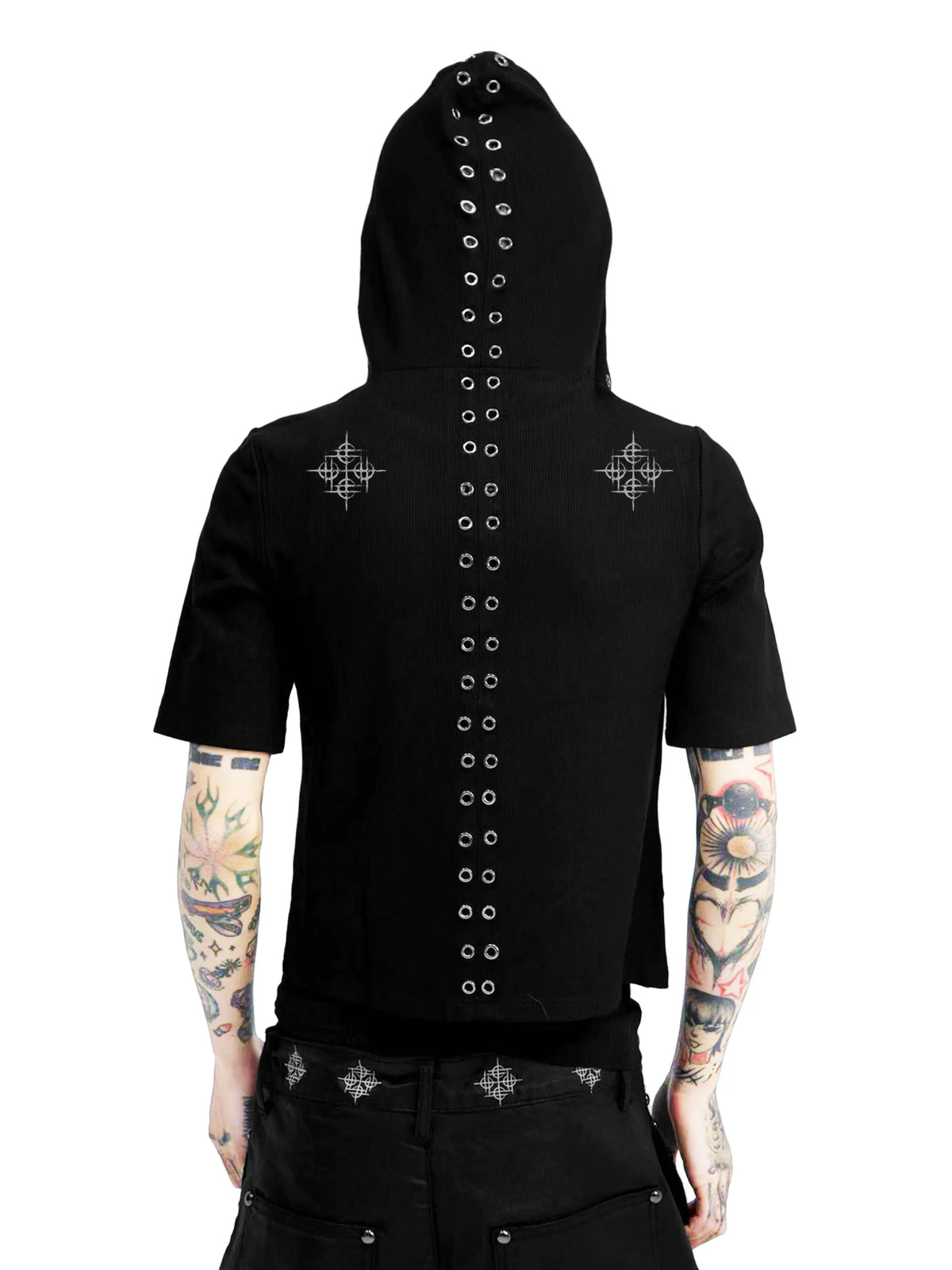 Midnight Rivet Hooded Graphic Tee - Notkicks