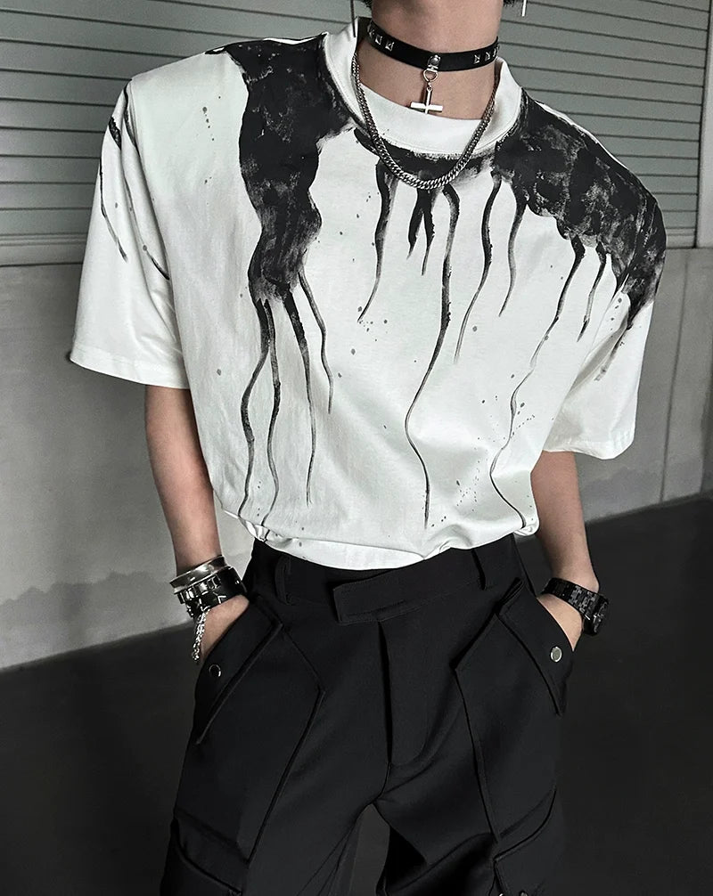 Drip Print Oversized T-Shirt - Notkicks