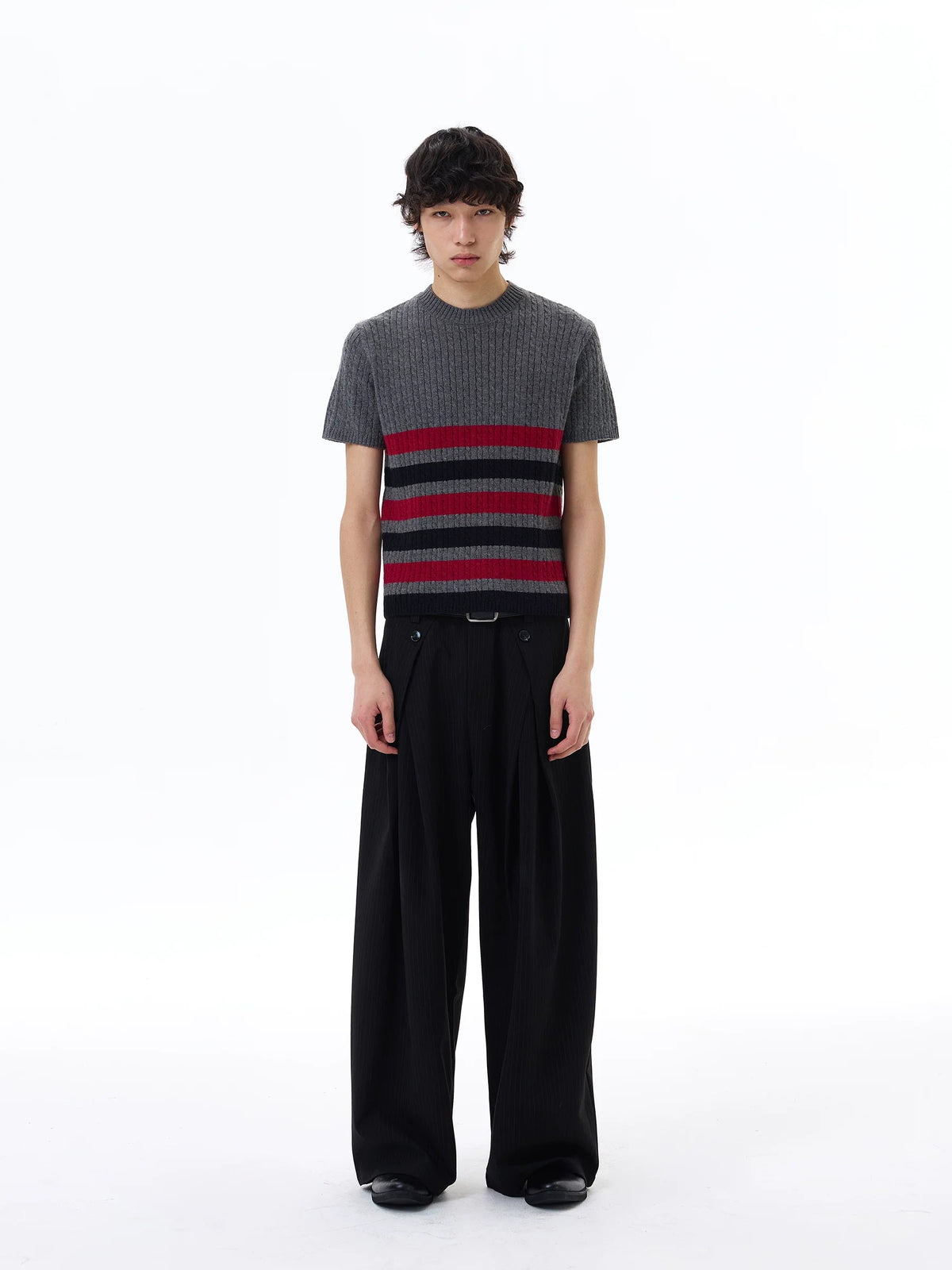 Metro Stripe Ribbed Knit Tee - Notkicks