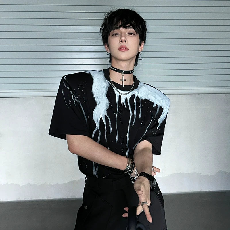 Drip Print Oversized T-Shirt - Notkicks