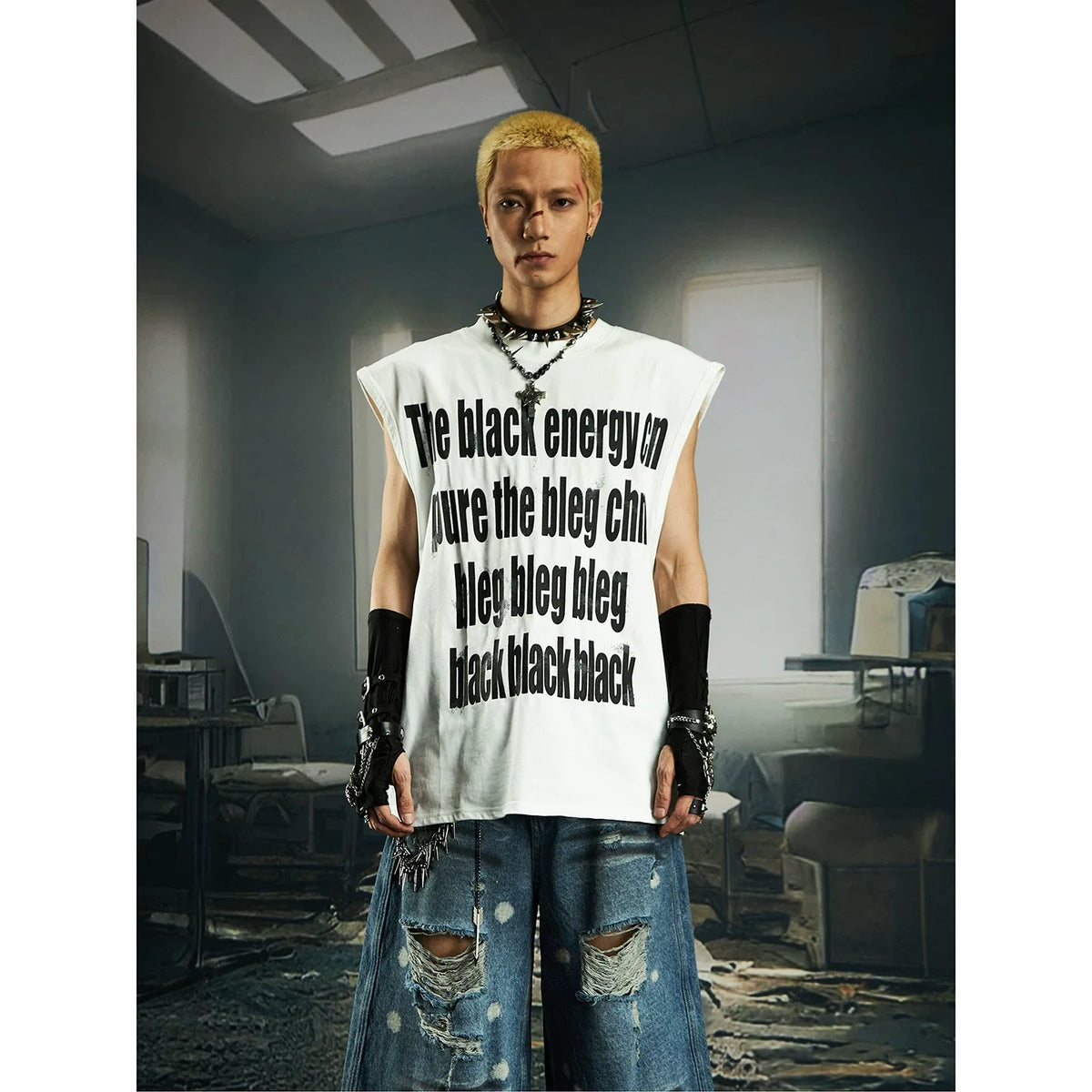 Black Energy Statement Muscle Tee - Notkicks