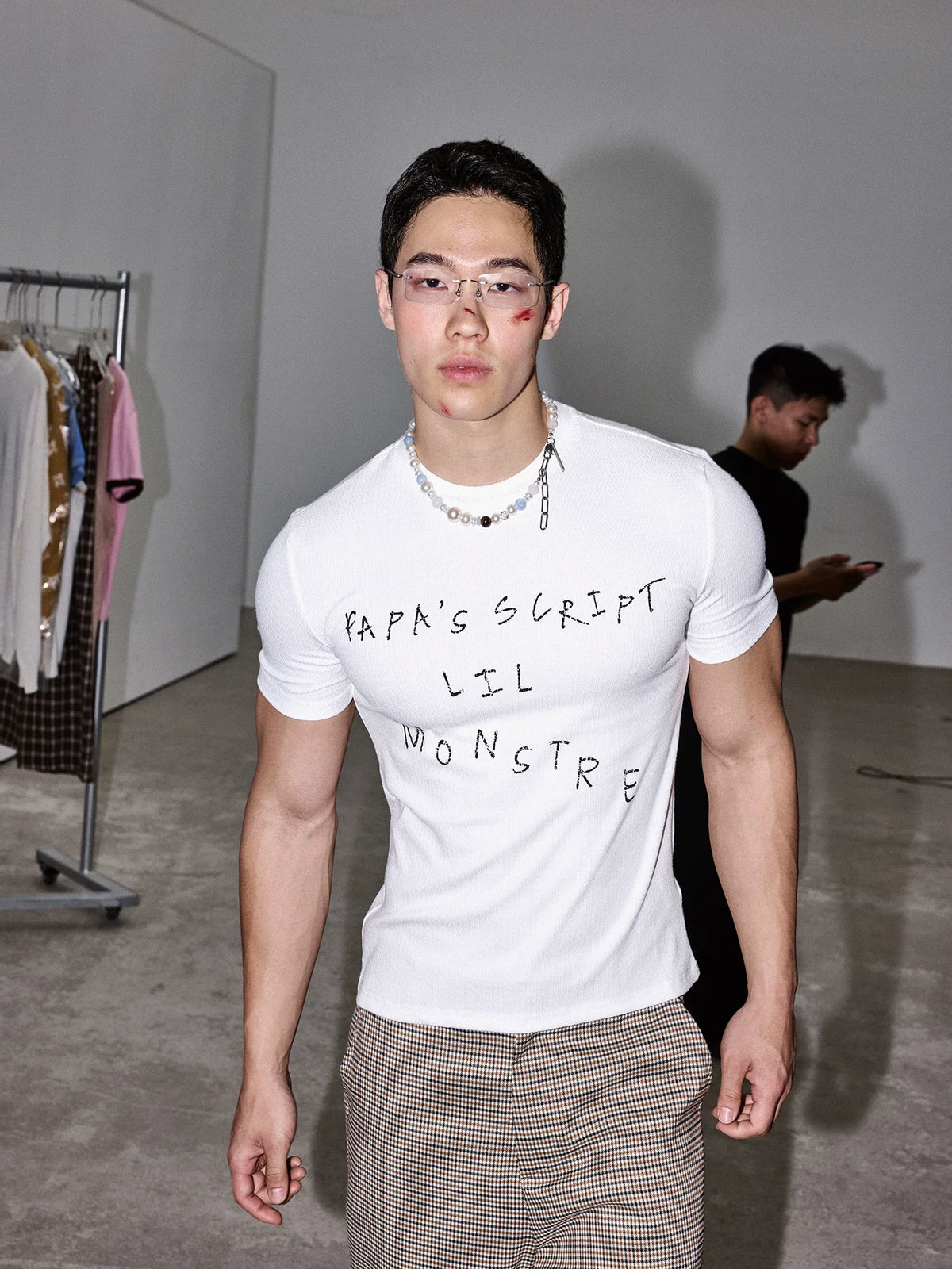 White Script Fitted Tee - Notkicks
