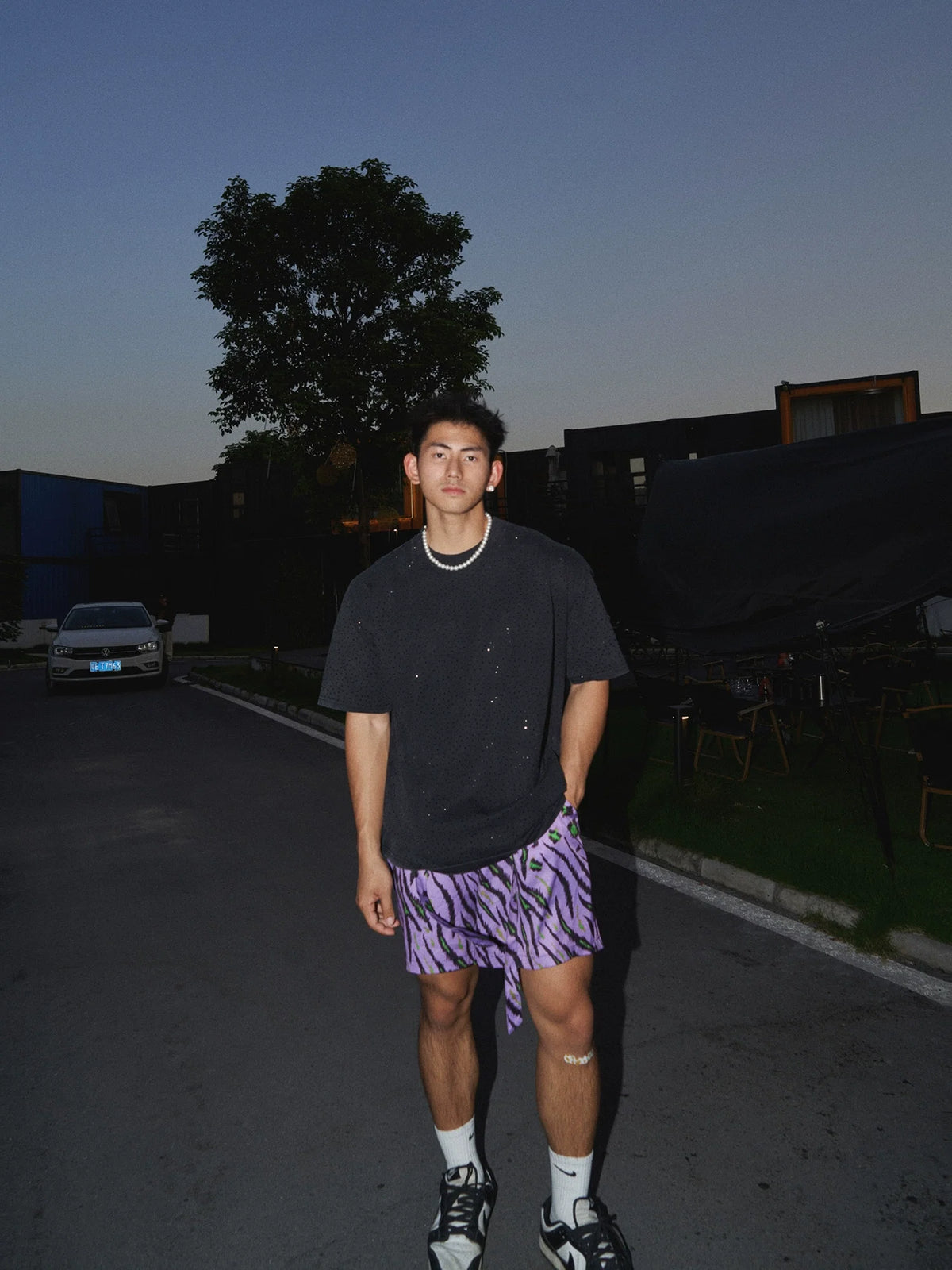 Oversized Rhinestone T-Shirt - Notkicks