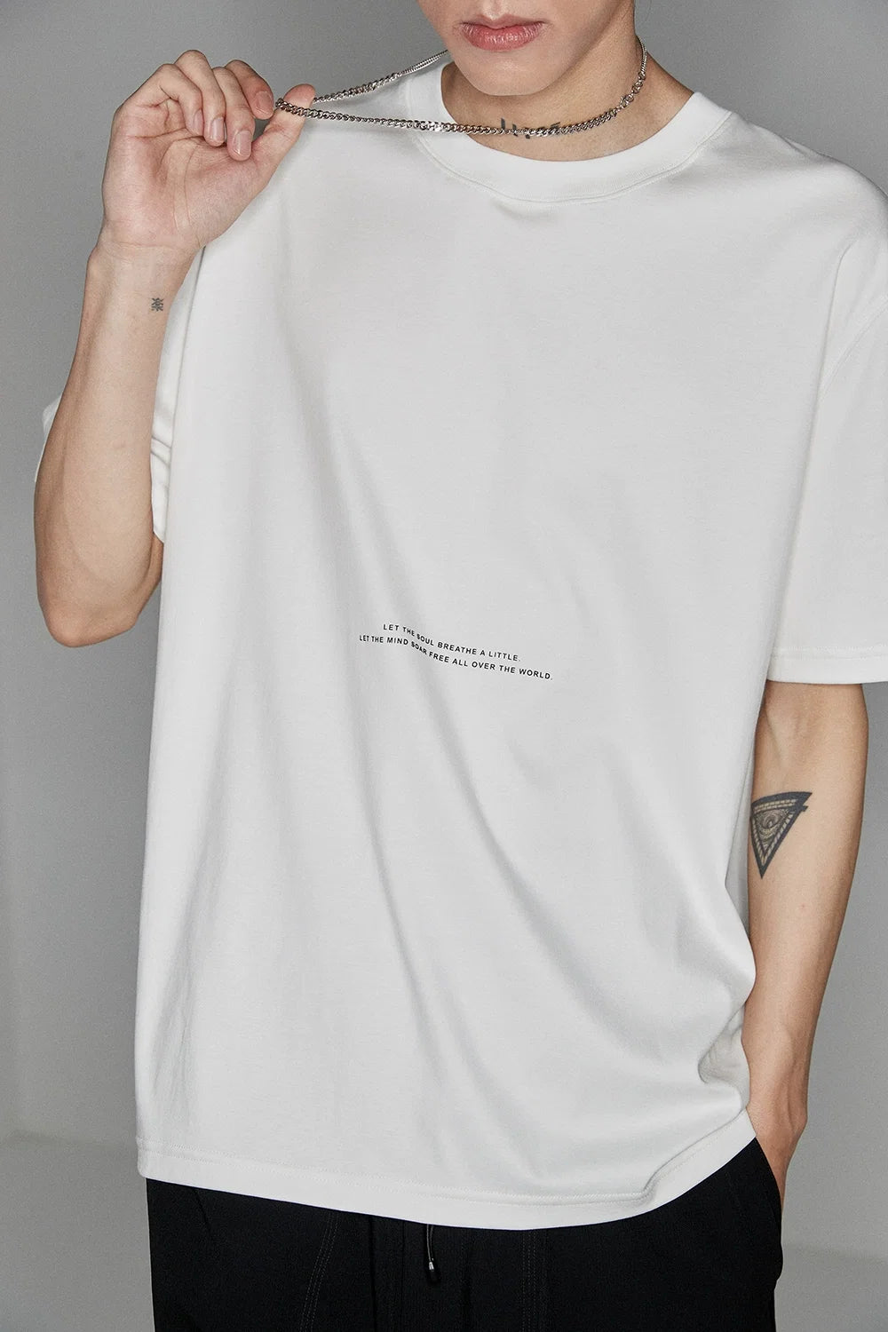 Color Block Letter Print Standard Tee - Notkicks