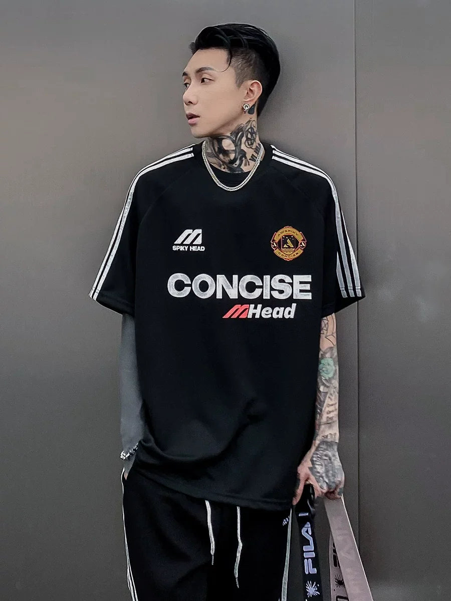Concise Triple‑Stripe Street Jersey Tee - Notkicks