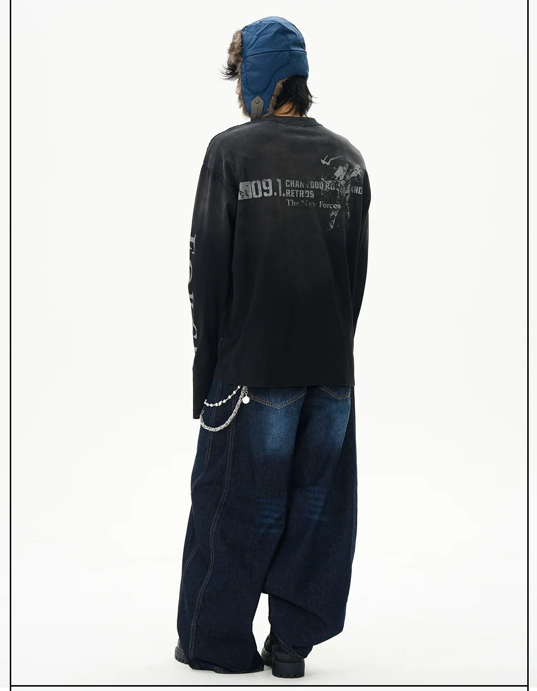 Distressed Force Graphic Long Sleeve Tee - Notkicks