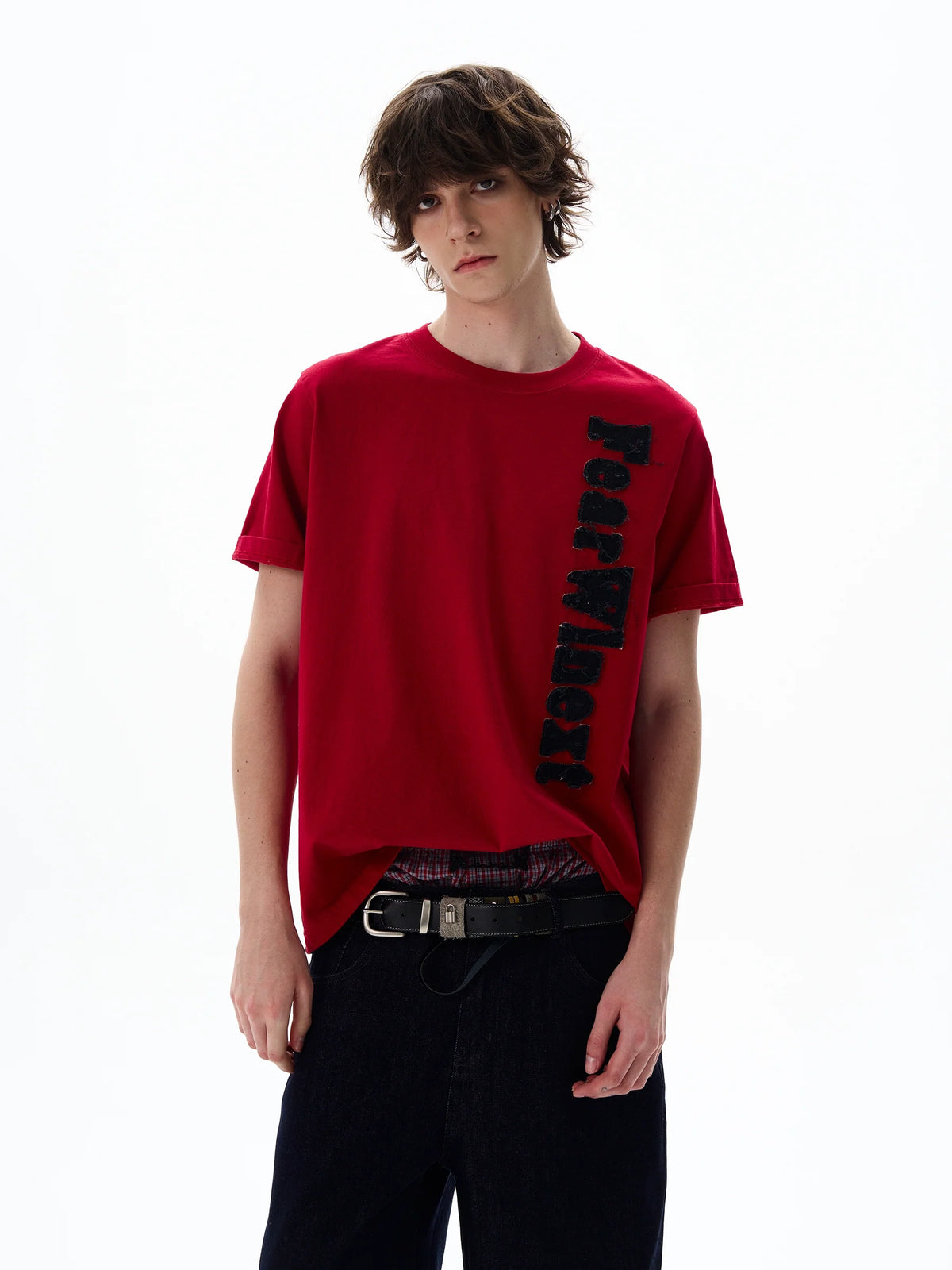 Fuzzy Script Vertical Tee - Notkicks
