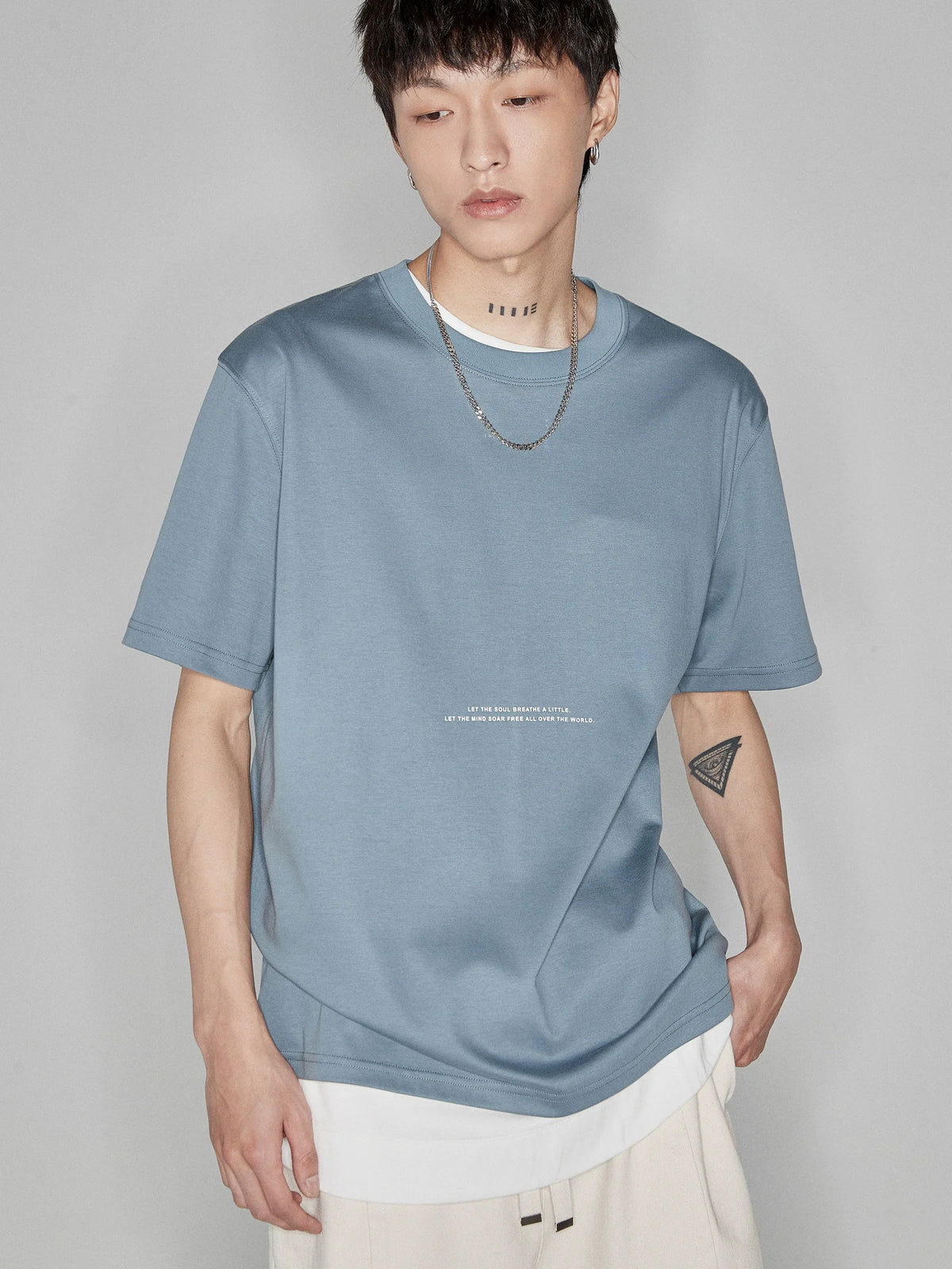 Color Block Letter Print Standard Tee - Notkicks