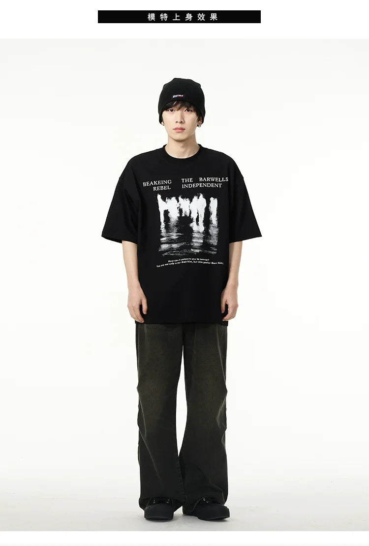 Oversized Crowd Graphic T-Shirt - Notkicks