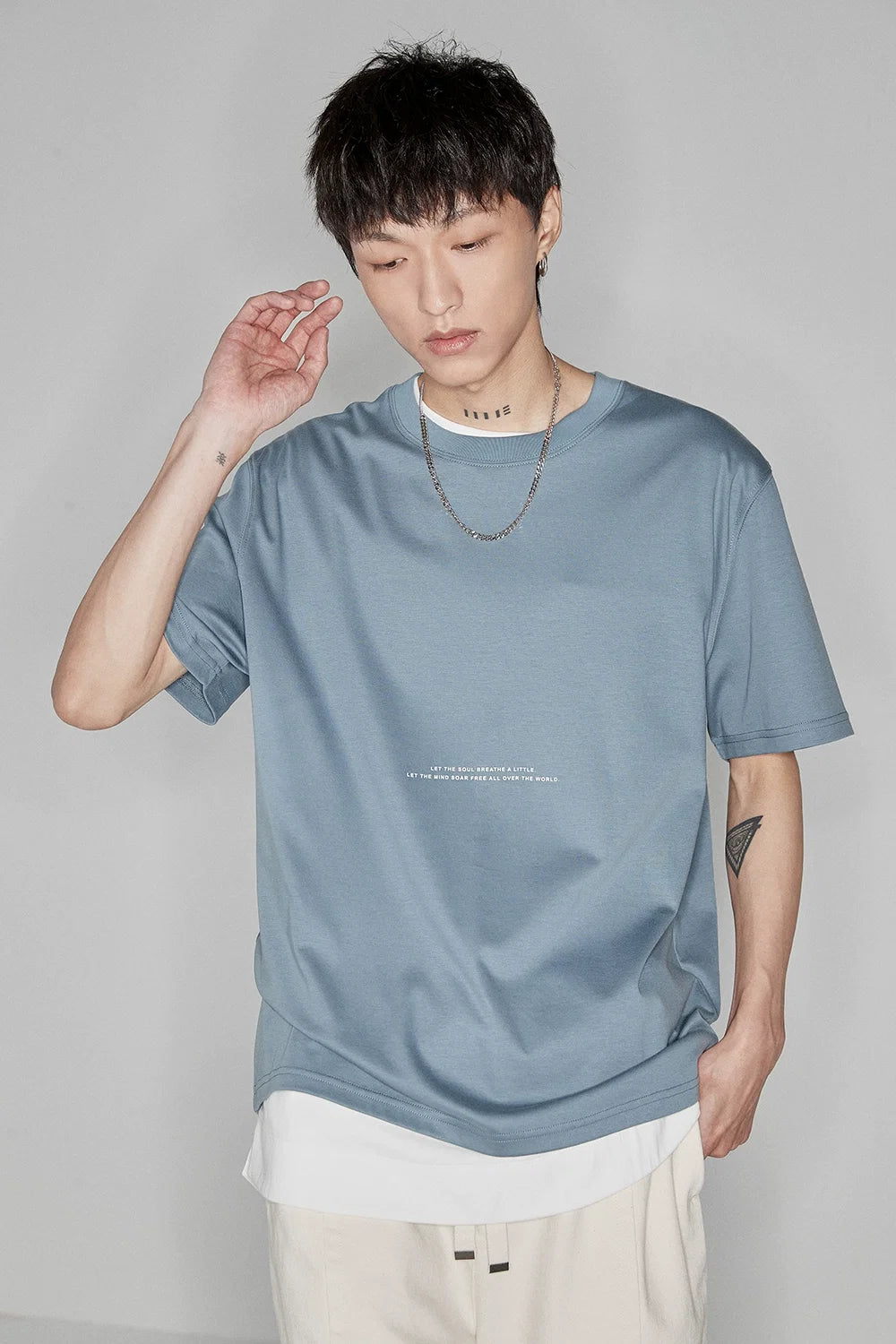 Color Block Letter Print Standard Tee - Notkicks