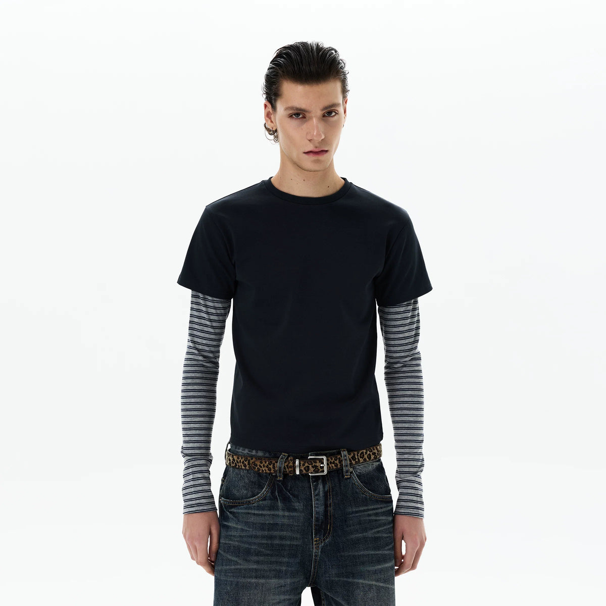 Shadow Stripe Layered Long Sleeve Tee - Notkicks