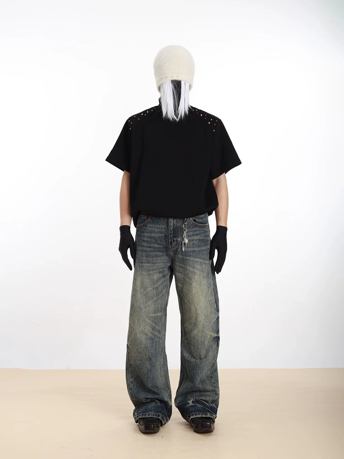 Nebula Studded Shoulder Box Tee - Notkicks