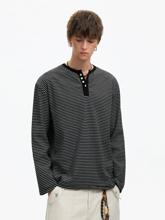 Stripe Henley Lounge Tee - Notkicks