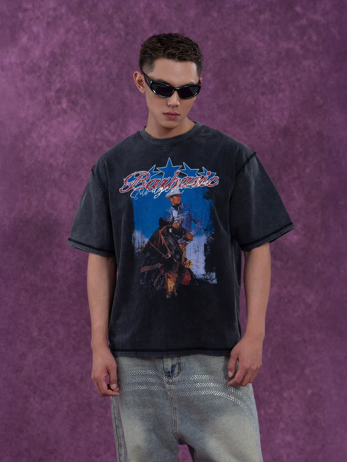 Barbaric Rodeo Vintage Wash Graphic Tee - Notkicks