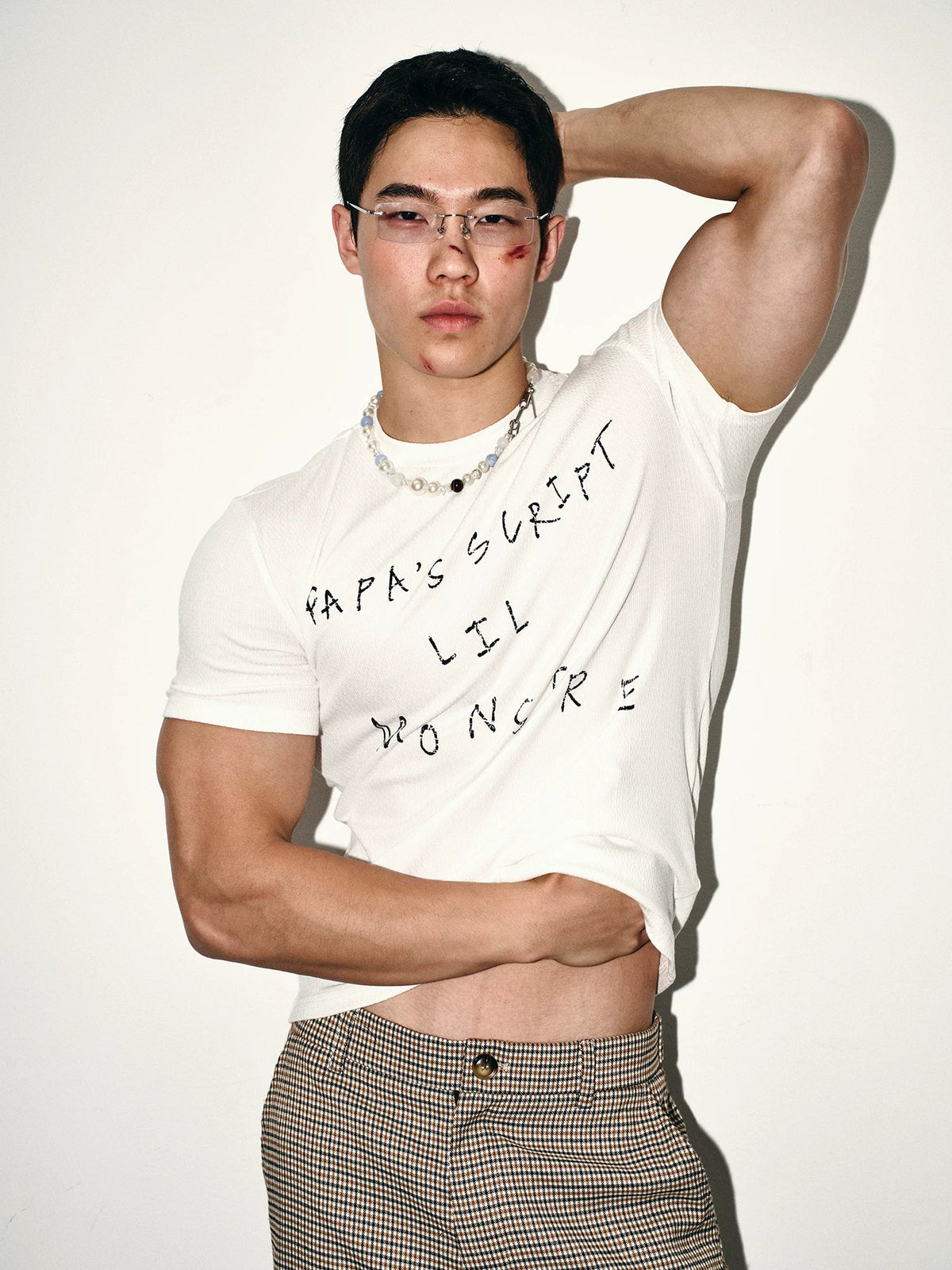 White Script Fitted Tee - Notkicks