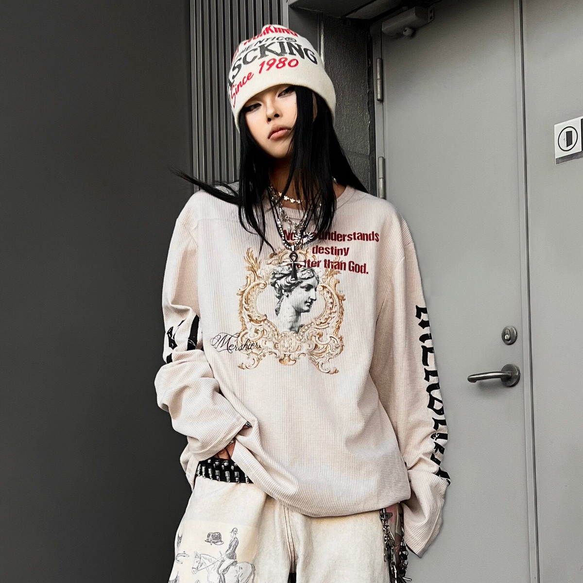 Men's Waffle Oversized Long-Sleeve Tee - Notkicks
