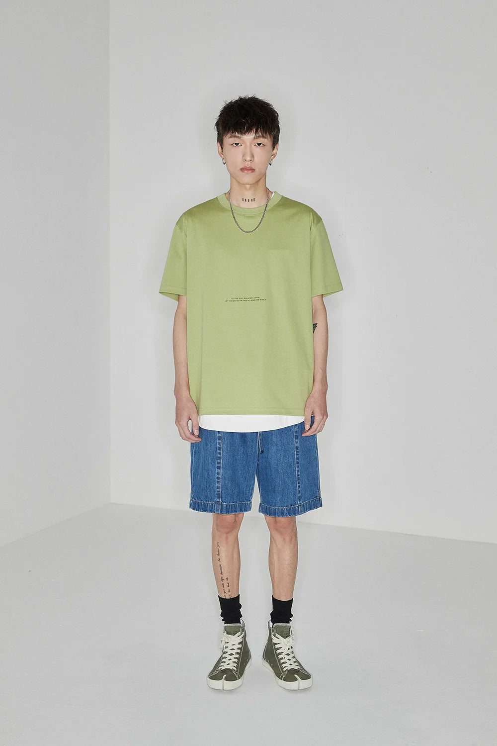Color Block Letter Print Standard Tee - Notkicks
