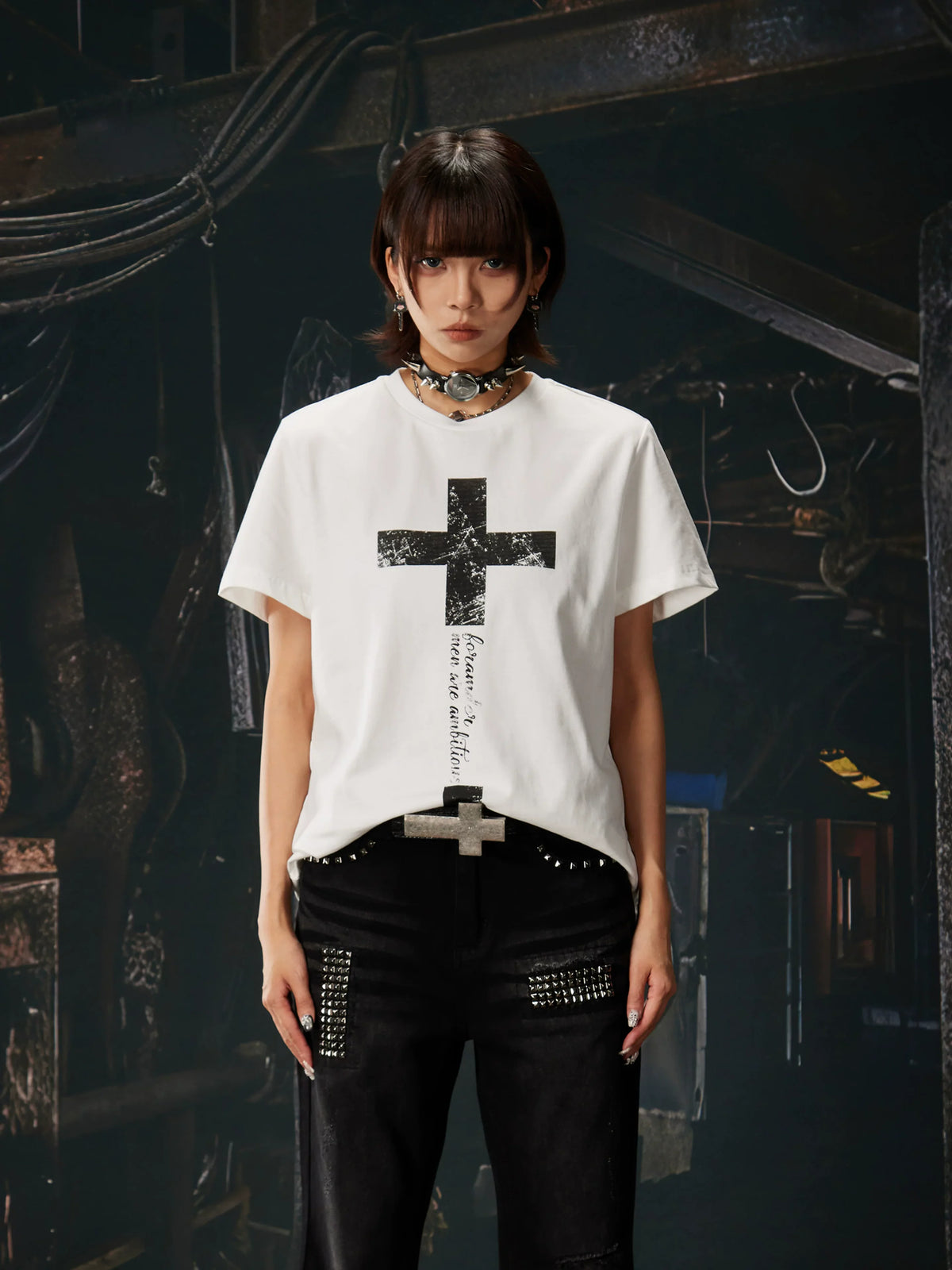 Sanctum Script Cross Graphic Tee - Notkicks