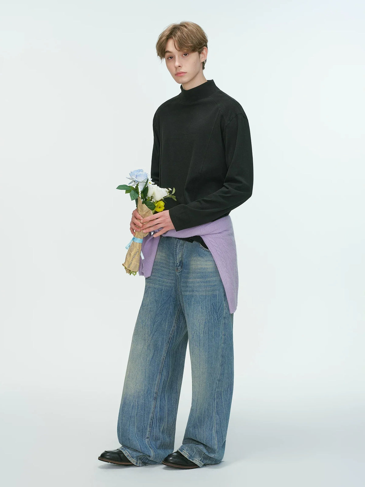 Draped Edge Mockneck Top - Notkicks